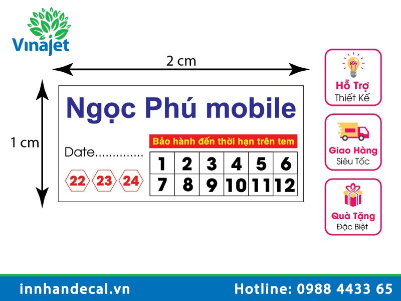 Vinajet chuyên in tem bảo hành Đà Nẵng