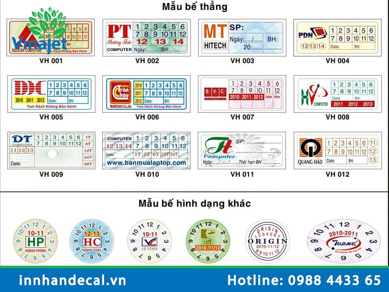 Vinajet chuyên in tem bảo hành Đà Nẵng